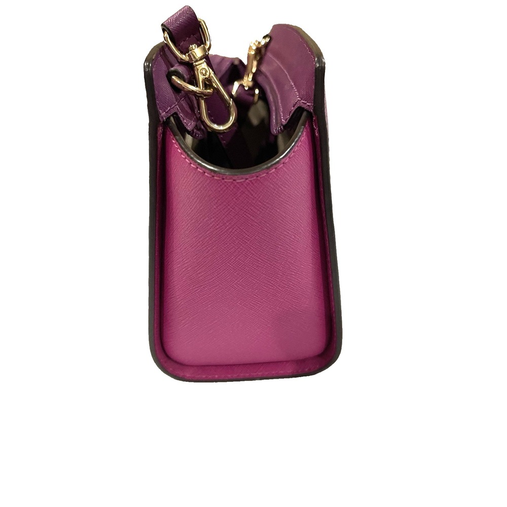 michael kors handbag crossbody used purple leather - Picture 3 of 8